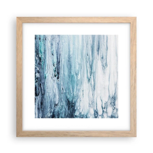 Een poster in een licht eiken lijst - Blauwe ijspegels - 30x30 cm