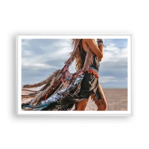 Poster in een witte lijst - Het meisje van de sjamaan - 100x70 cm