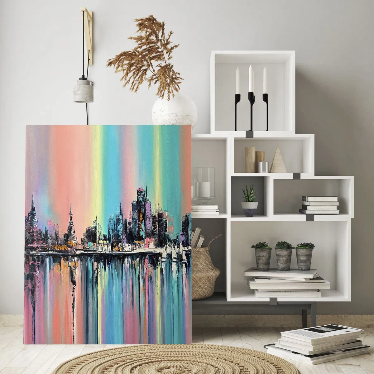 Schilderen op glas - Om in het licht van de nacht te vallen - 50x70 cm