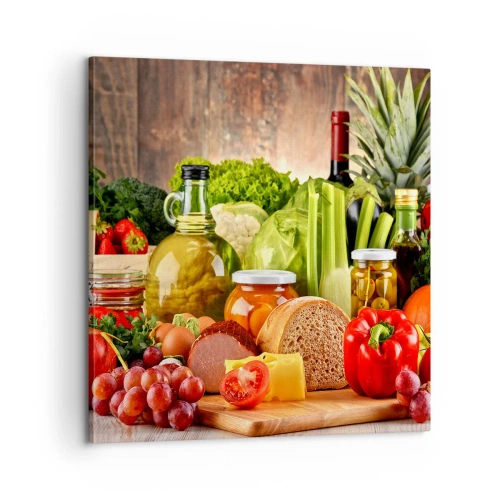 Schilderen op canvas - Gerookt, gebakken en gemarineerd - 60x60 cm