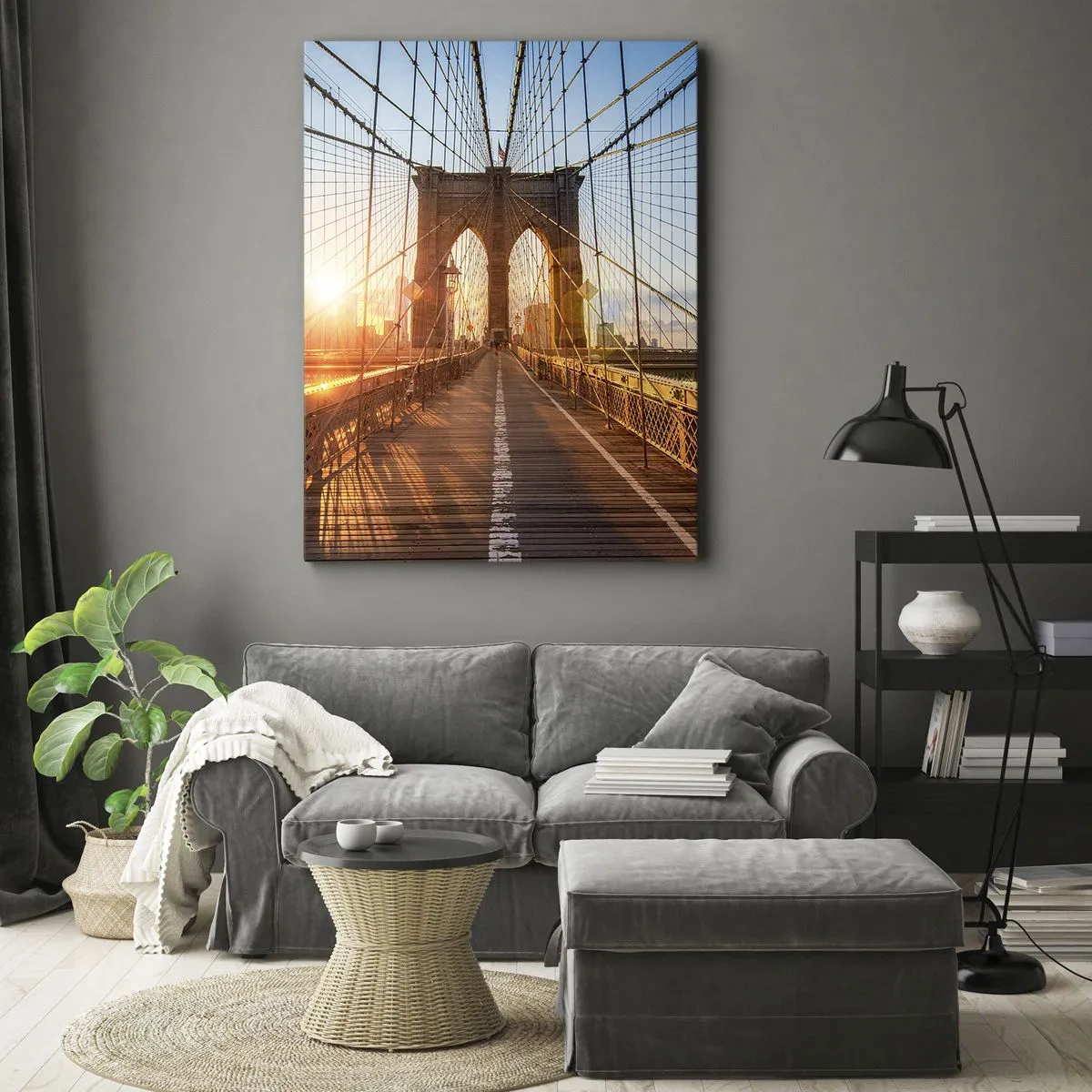 Schilderen op canvas - Op de gouden brug - 55x100 cm