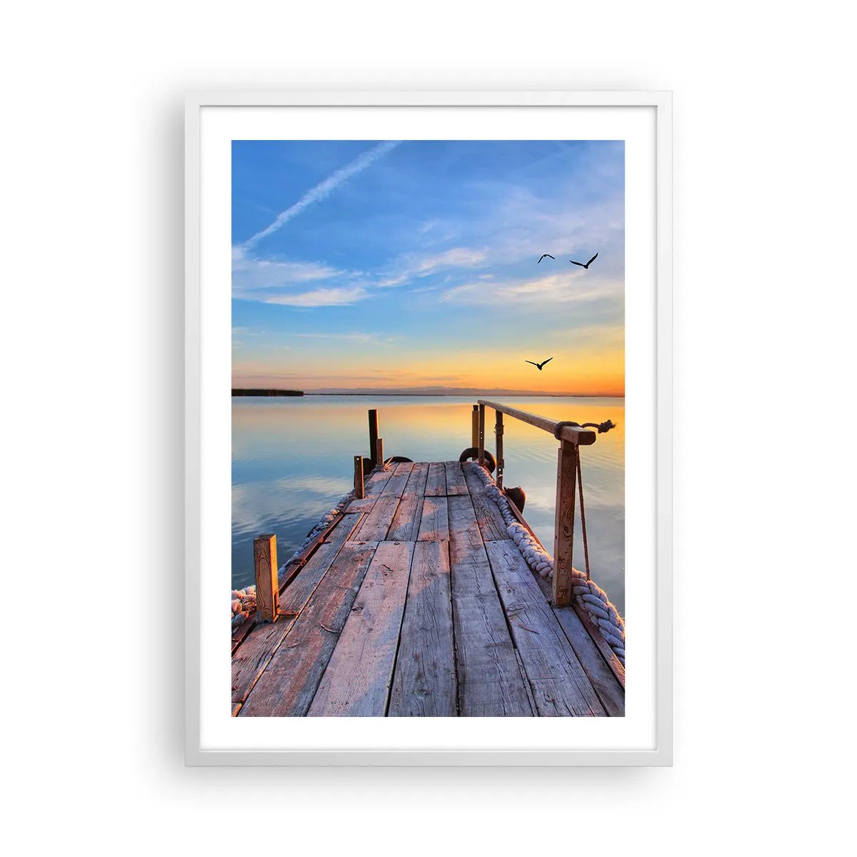 Poster in een witte lijst - Loop recht naar de zon - 50x70 cm