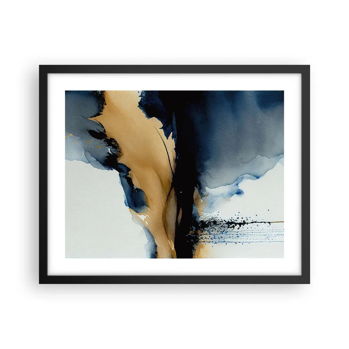 Poster in een zwarte lijst - Achter het gordijn - 50x40 cm