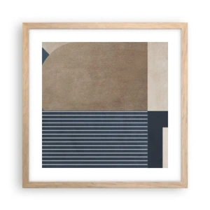 Een poster in een licht eiken lijst - Een compositie van eenvoud en rondheid - 40x40 cm