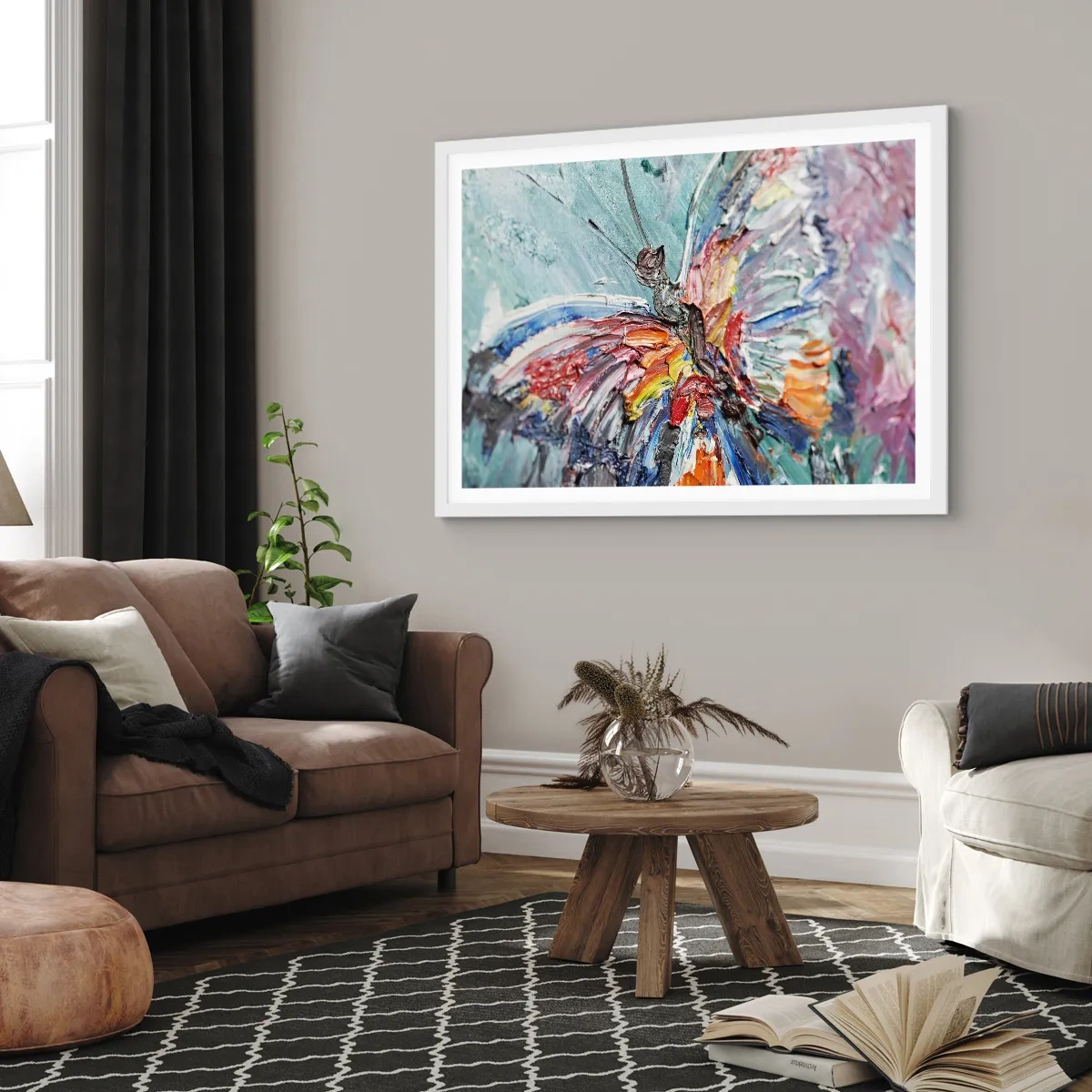 Poster in een witte lijst - Geschilderd door de natuur - 100x70 cm