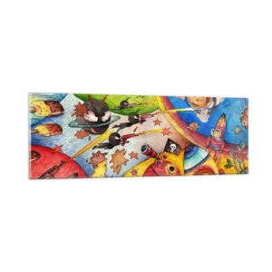 Schilderen op glas - Geweldig ruimteavontuur - 90x30 cm