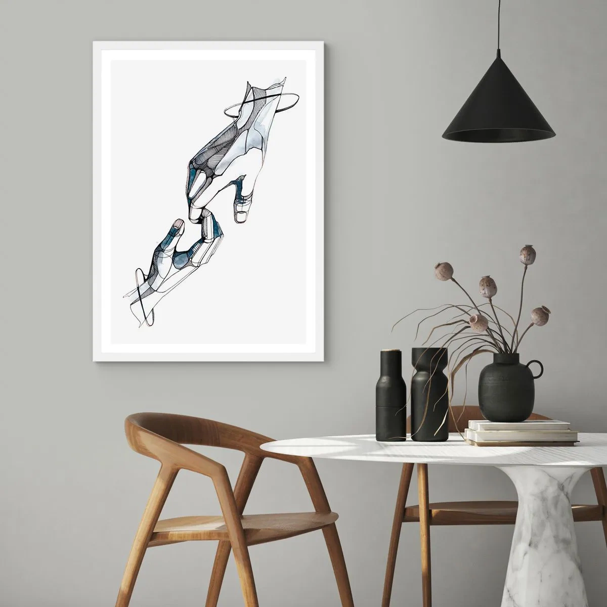 Poster in een witte lijst - Een goed gebaar - 70x100 cm