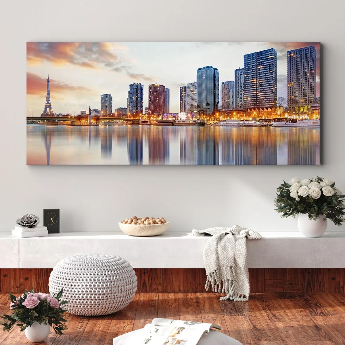 Schilderen op canvas - De monumentale rust van Parijs - 160x50 cm