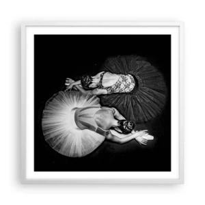 Poster in een witte lijst - Jin en Jang - perfecte balans - 60x60 cm