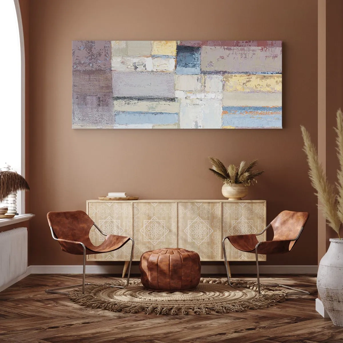 Schilderen op canvas - De rust van geometrie - 160x50 cm