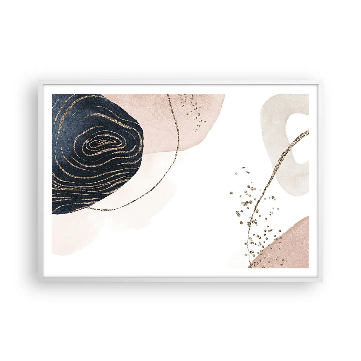 Poster in een witte lijst - Alles vloeit - 100x70 cm