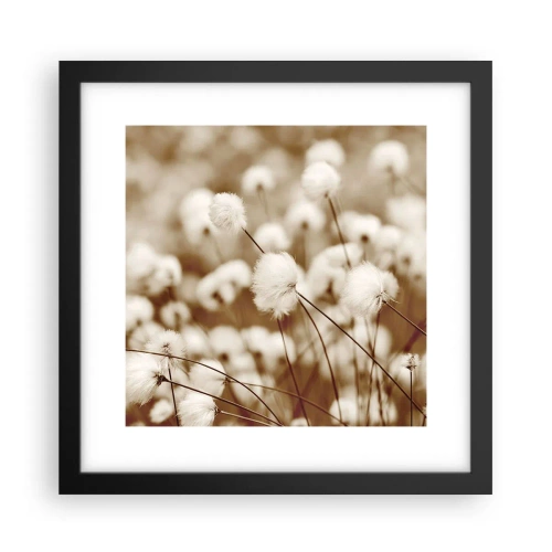 Poster in een zwarte lijst - Pluizig korenveld - 30x30 cm