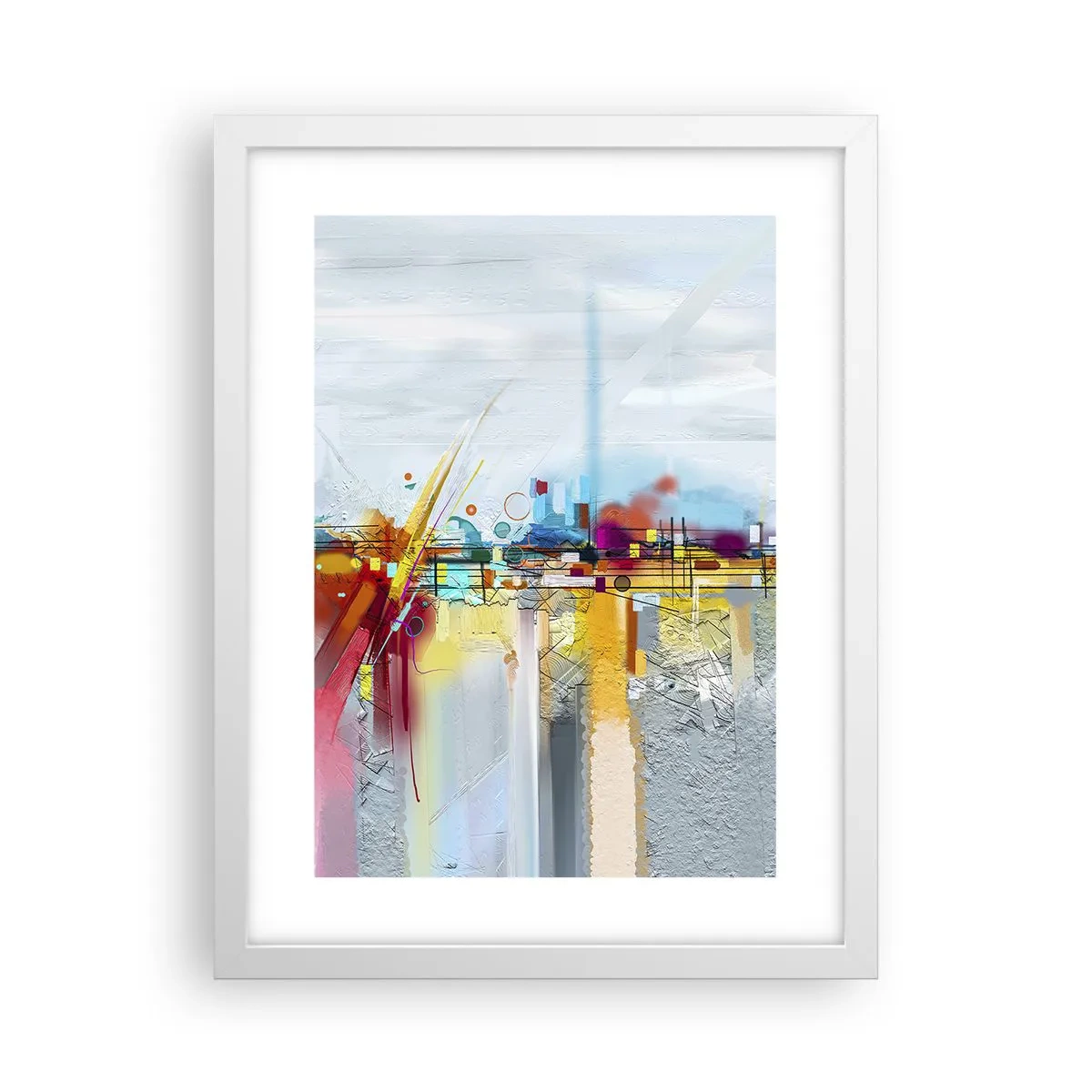 Poster in een witte lijst - Brug van vreugde bij de rivier van het leven - 30x40 cm