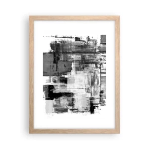 Een poster in een licht eiken lijst - Grijs is prachtig - 30x40 cm