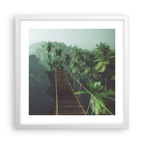 Poster in een witte lijst - Over de branding van groen - 40x40 cm