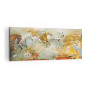 Schilderen op canvas - Galopperen door het licht - 100x40 cm
