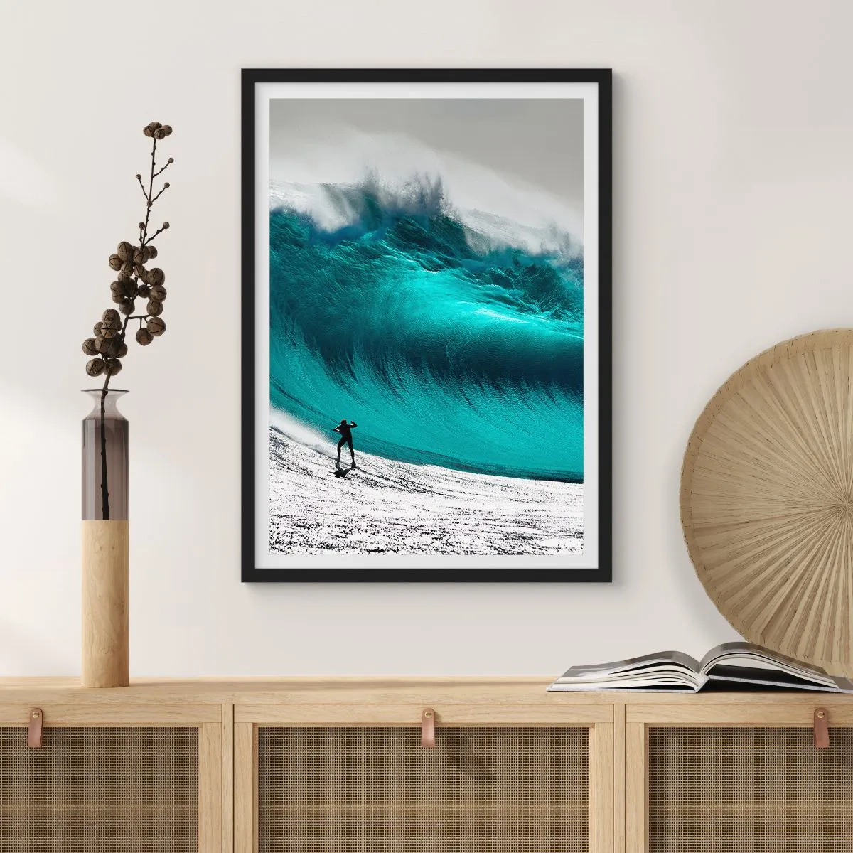 Poster in een zwarte lijst - Uitdaging aanvaard - 70x100 cm