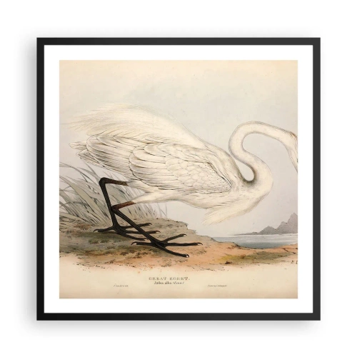 Poster in een zwarte lijst - Dame op de biezen - 60x60 cm