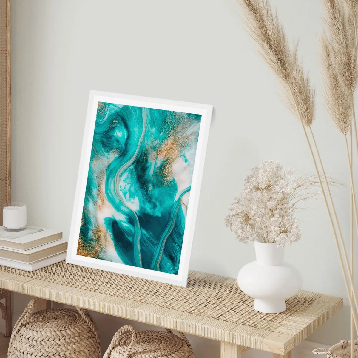 Poster in een witte lijst - De rivier van goud - 40x50 cm