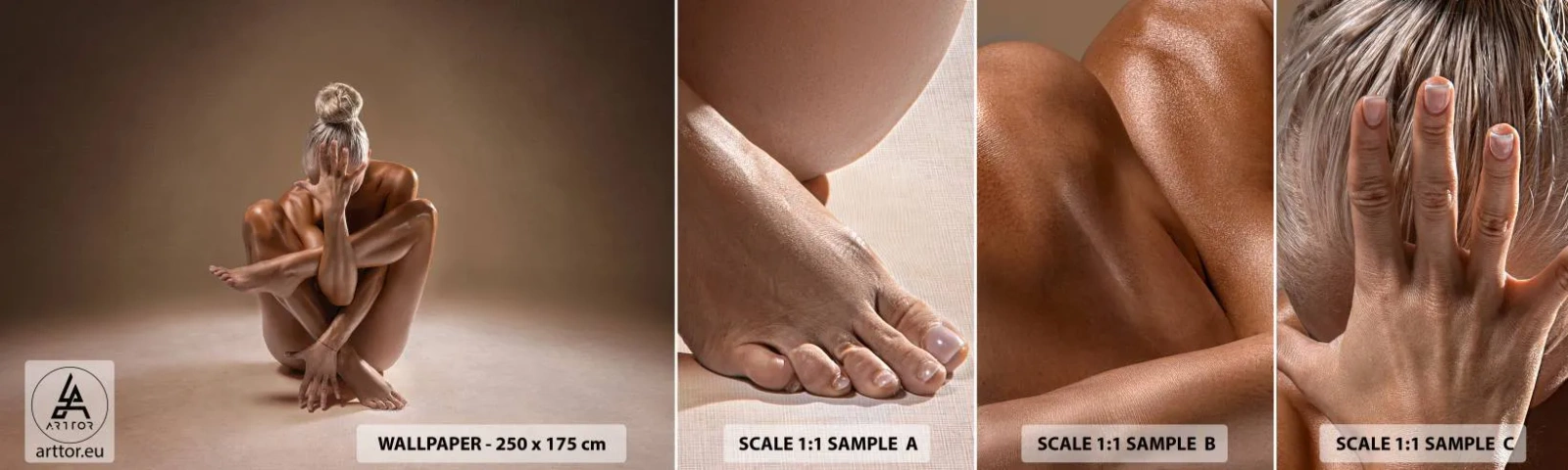 Fotobehang Monster Zelfklevend Deluxe Sticker - De eenheid van lichaam en geest - Lichaam, Vrouw, Model - 100x30 cm