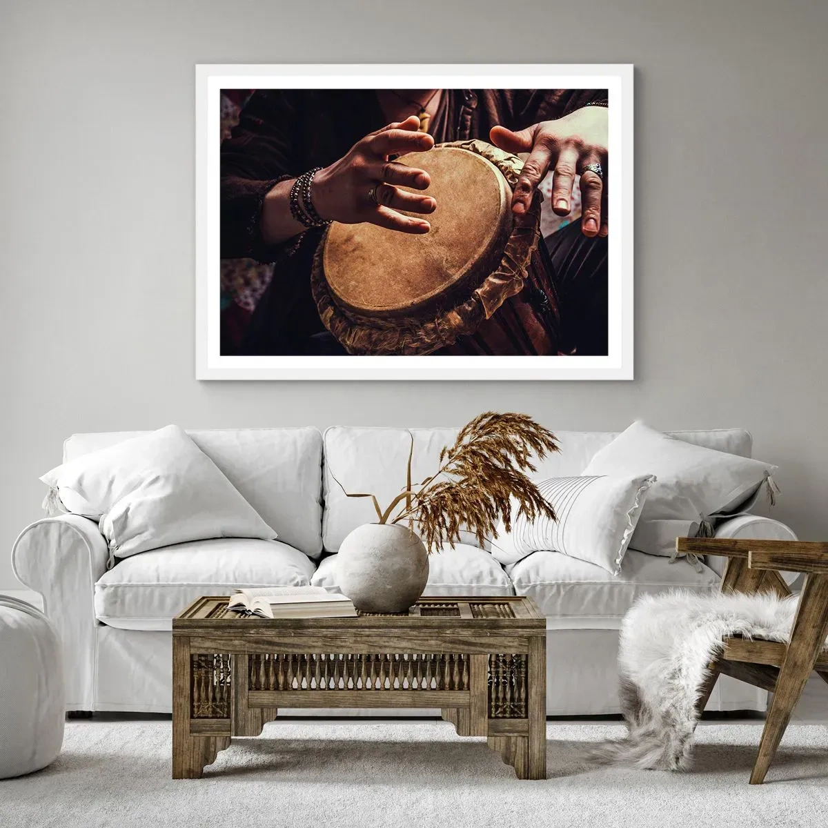 Poster in een witte lijst - Op het ritme van het hart - 40x30 cm