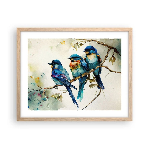 Een poster in een licht eiken lijst - Is hij boos geworden? - 50x40 cm