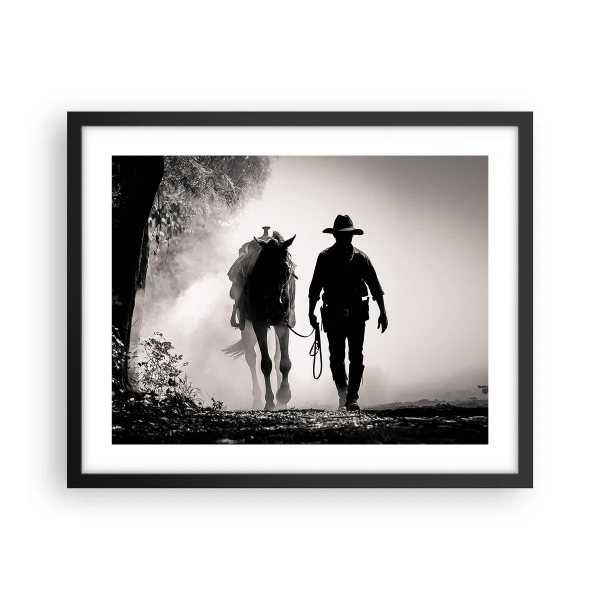 Poster in een zwarte lijst - Texas ochtend - 50x40 cm