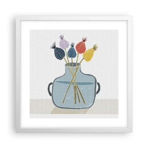 Poster in een witte lijst - Alsof hij met maanzaad heeft gezaaid - 40x40 cm