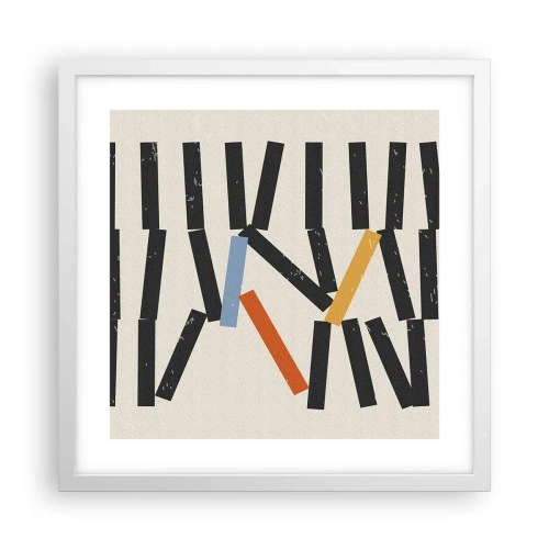 Poster in een witte lijst - Domino – compositie - 40x40 cm