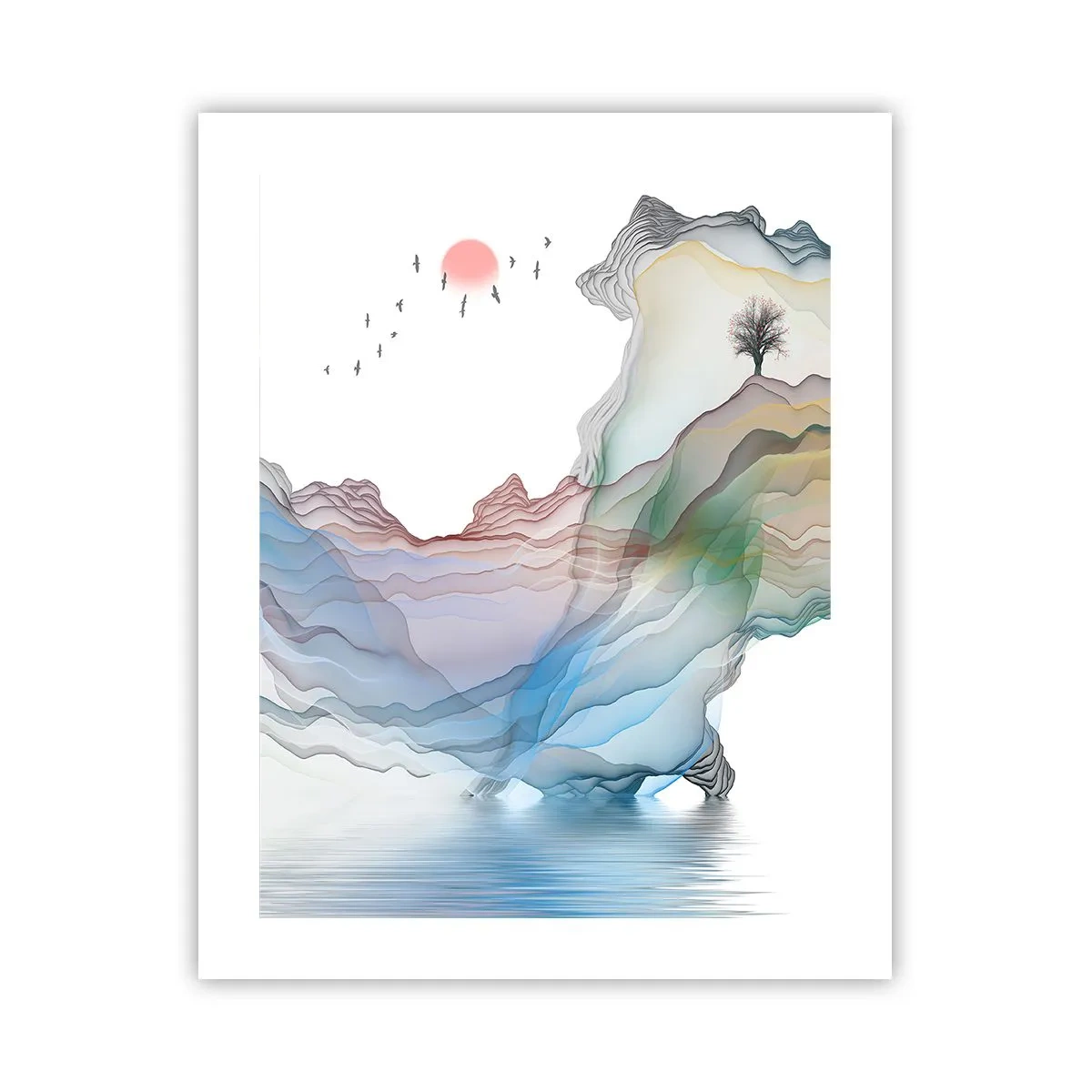 Poster - Op weg naar de kristallen bergen - 40x50 cm