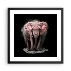 Poster in een zwarte lijst - Denk niet aan een roze olifant! - 40x40 cm