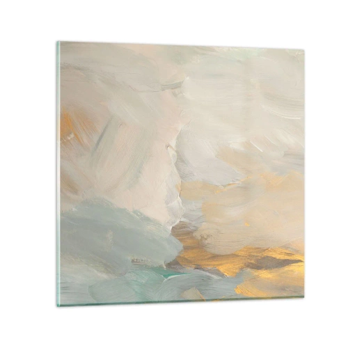 Schilderen op glas - Abstractie – het land van zachtheid - 60x60 cm