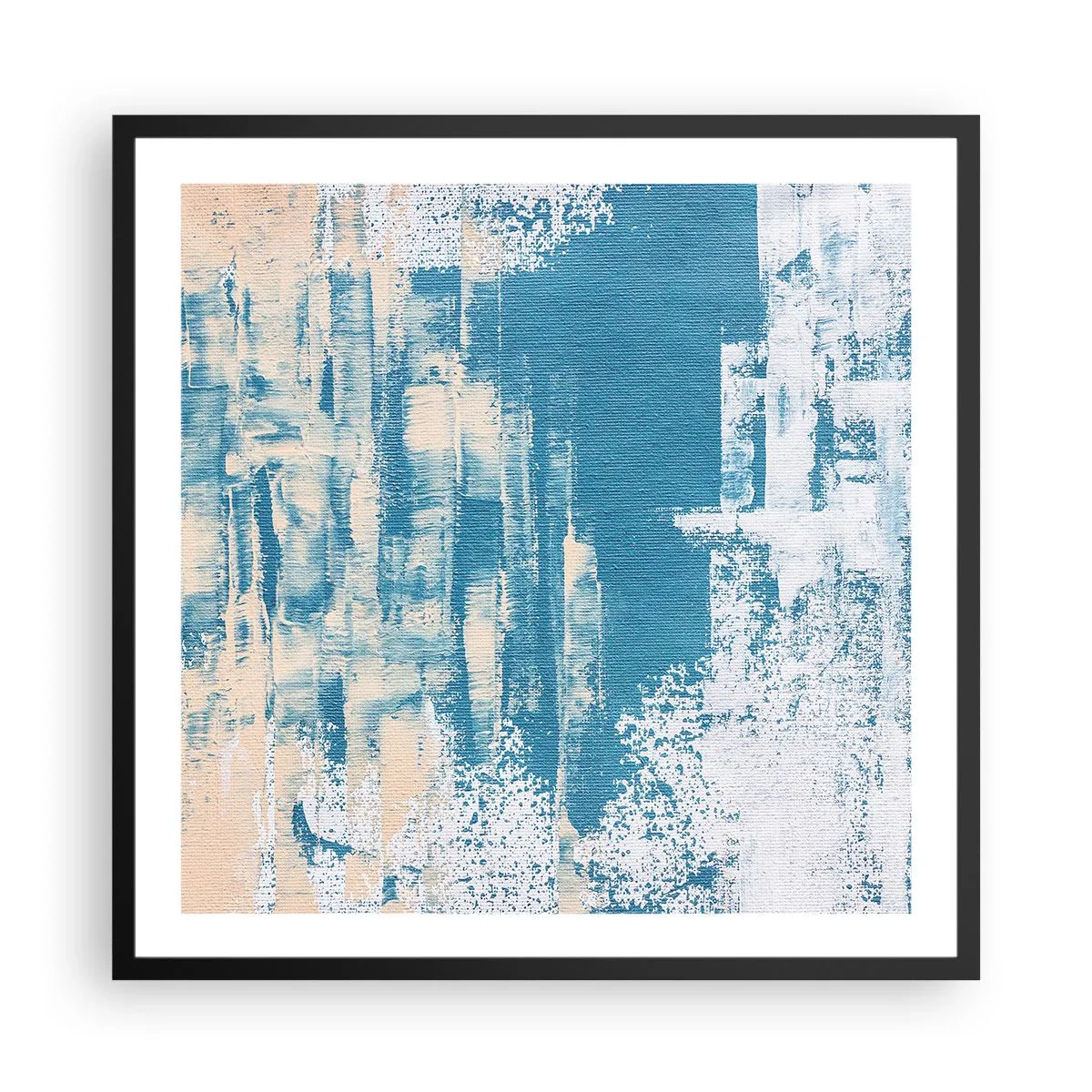 Poster in een zwarte lijst - Door een ijspegel - 60x60 cm