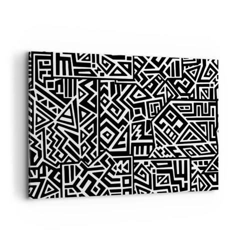 Schilderen op canvas - Pre-Columbiaanse compositie - 120x80 cm