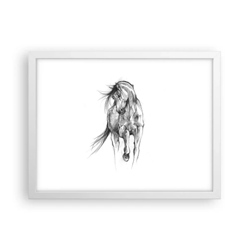 Poster in een witte lijst - In een sierlijke draf - 40x30 cm