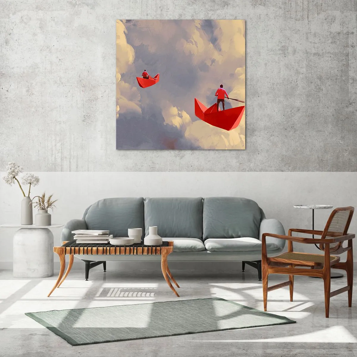 Schilderen op glas - Dromers expeditie - 70x70 cm