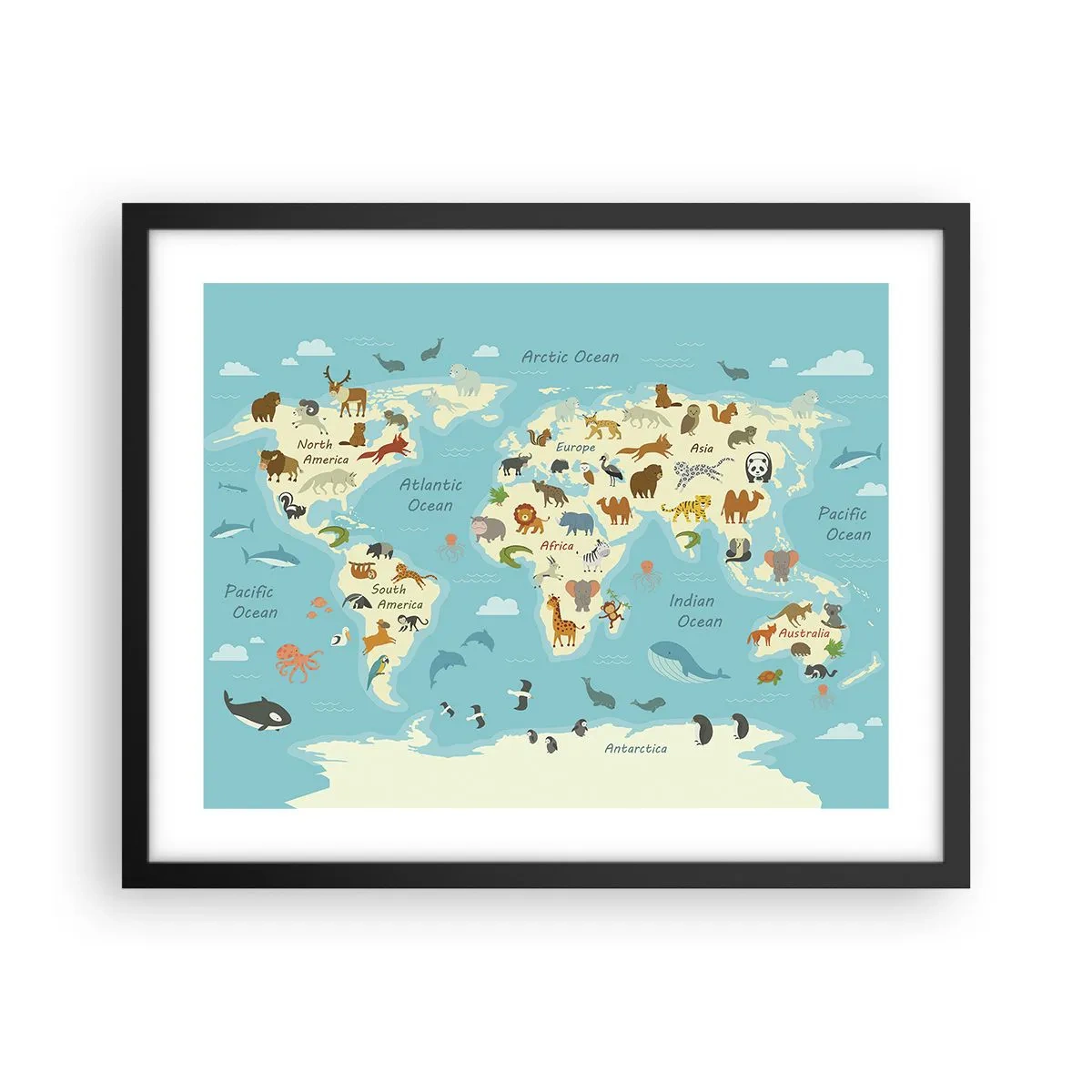 Poster in een zwarte lijst - Goede buren - 50x40 cm