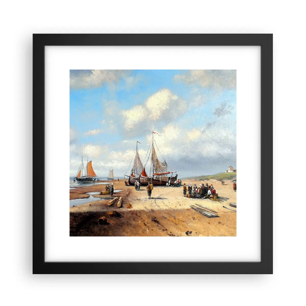 Poster in een zwarte lijst - Na een geslaagde vangst - 30x30 cm