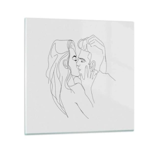 Schilderen op glas - Dezelfde regel - 50x50 cm