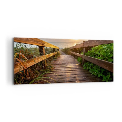 Schilderen op canvas - En direct naar de kust - 100x40 cm