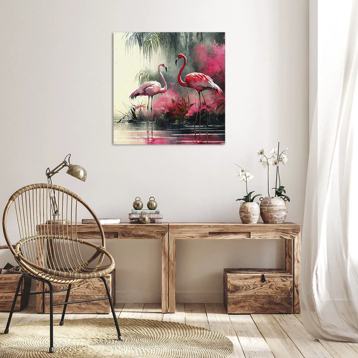 Schilderen op canvas - Een les in natuurlijke gratie - 40x40 cm
