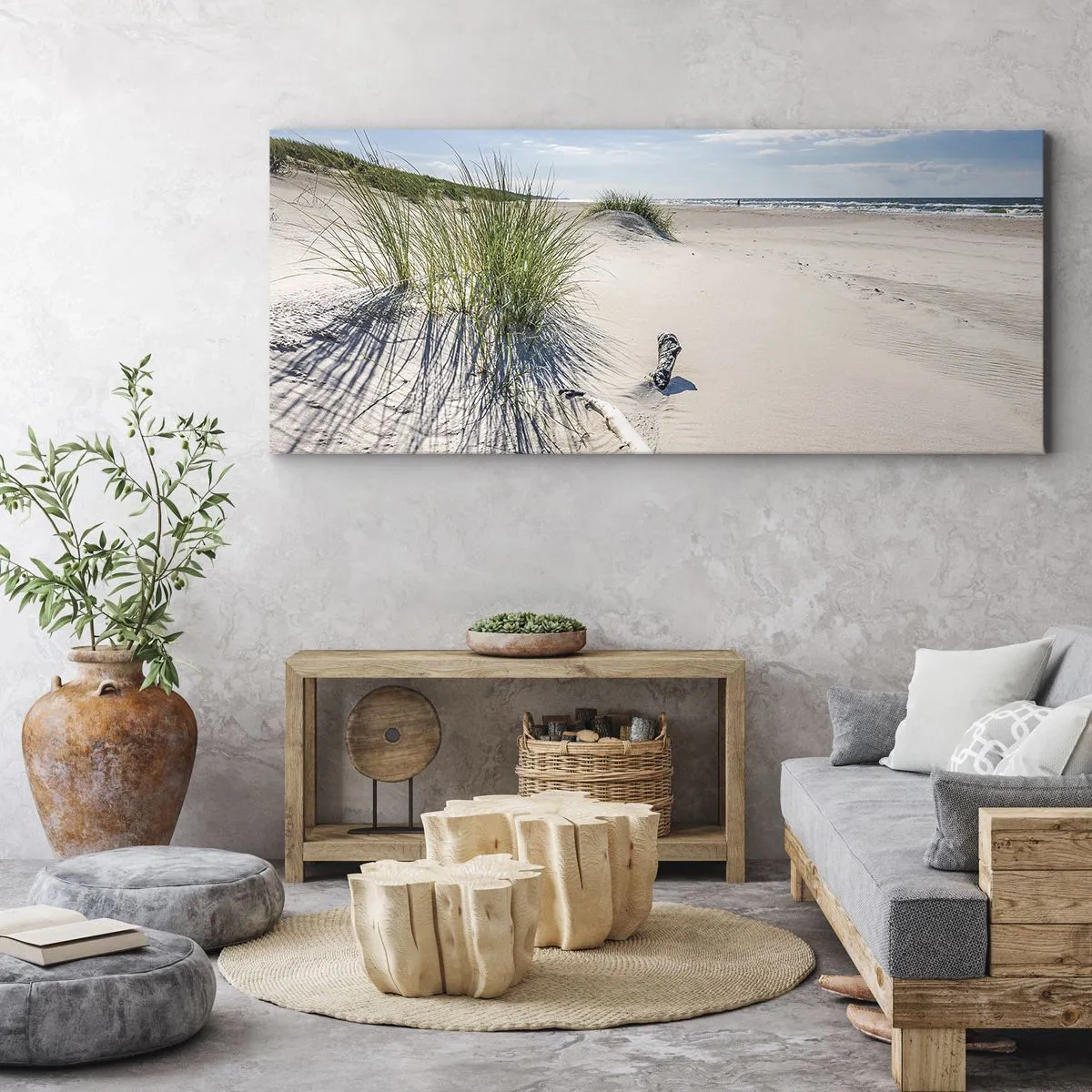 Schilderen op canvas - De mooiste zandstrand? Oostzee-strand - 100x40 cm