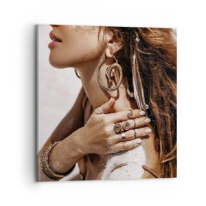 Schilderen op canvas - Koningin van het wilde strand - 70x70 cm