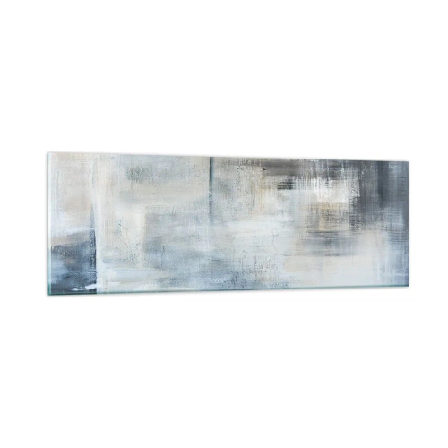Schilderen op glas - Achter het blauwe gordijn - 90x30 cm