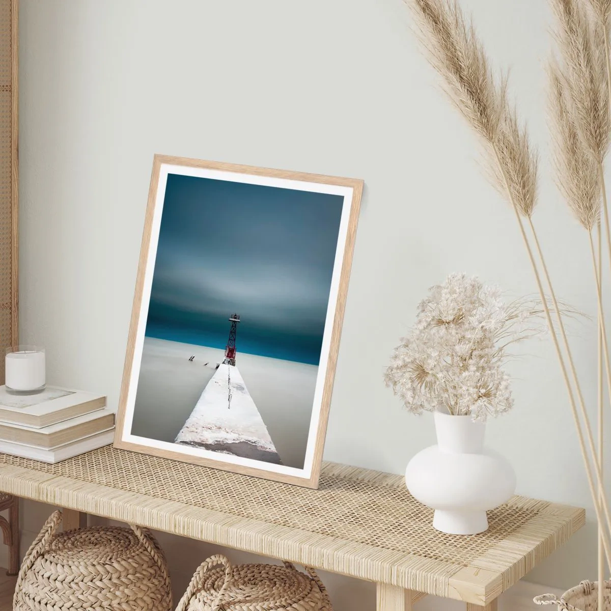 Een poster in een licht eiken lijst - Om de uitgestrektheid te ontmoeten - 61x91 cm