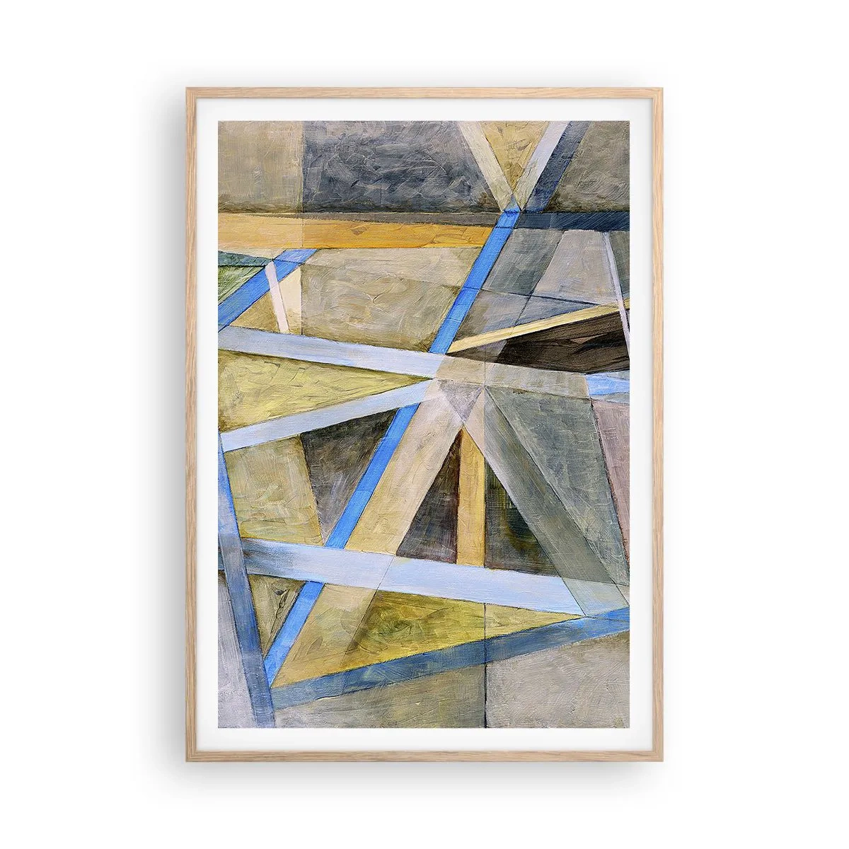 Een poster in een licht eiken lijst - Recht of diagonaal? - 70x100 cm