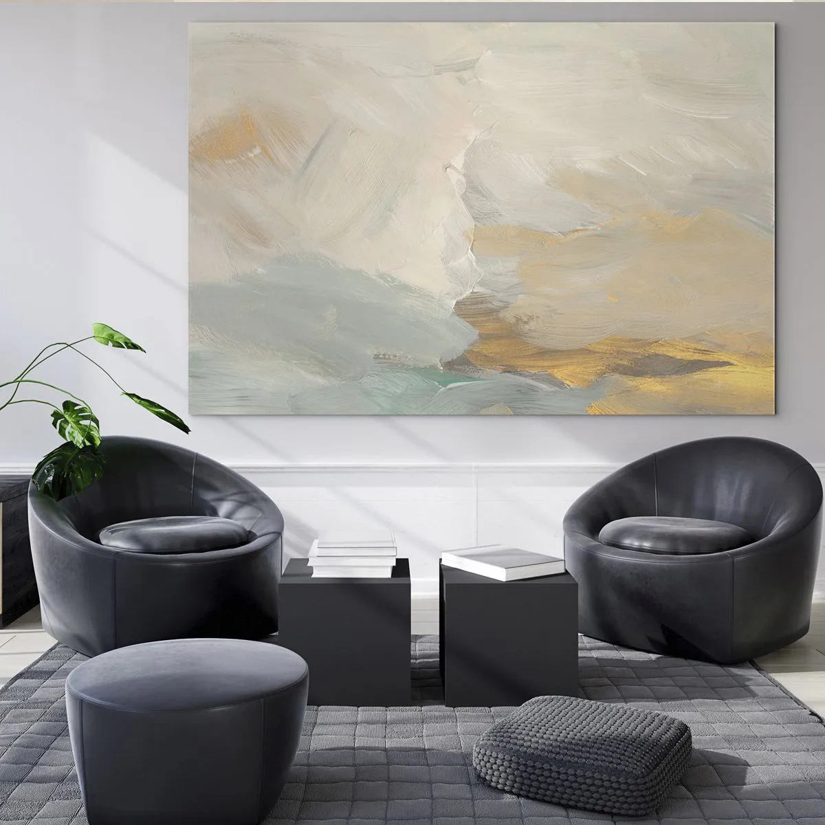 Schilderen op glas - Abstractie – het land van zachtheid - 100x70 cm