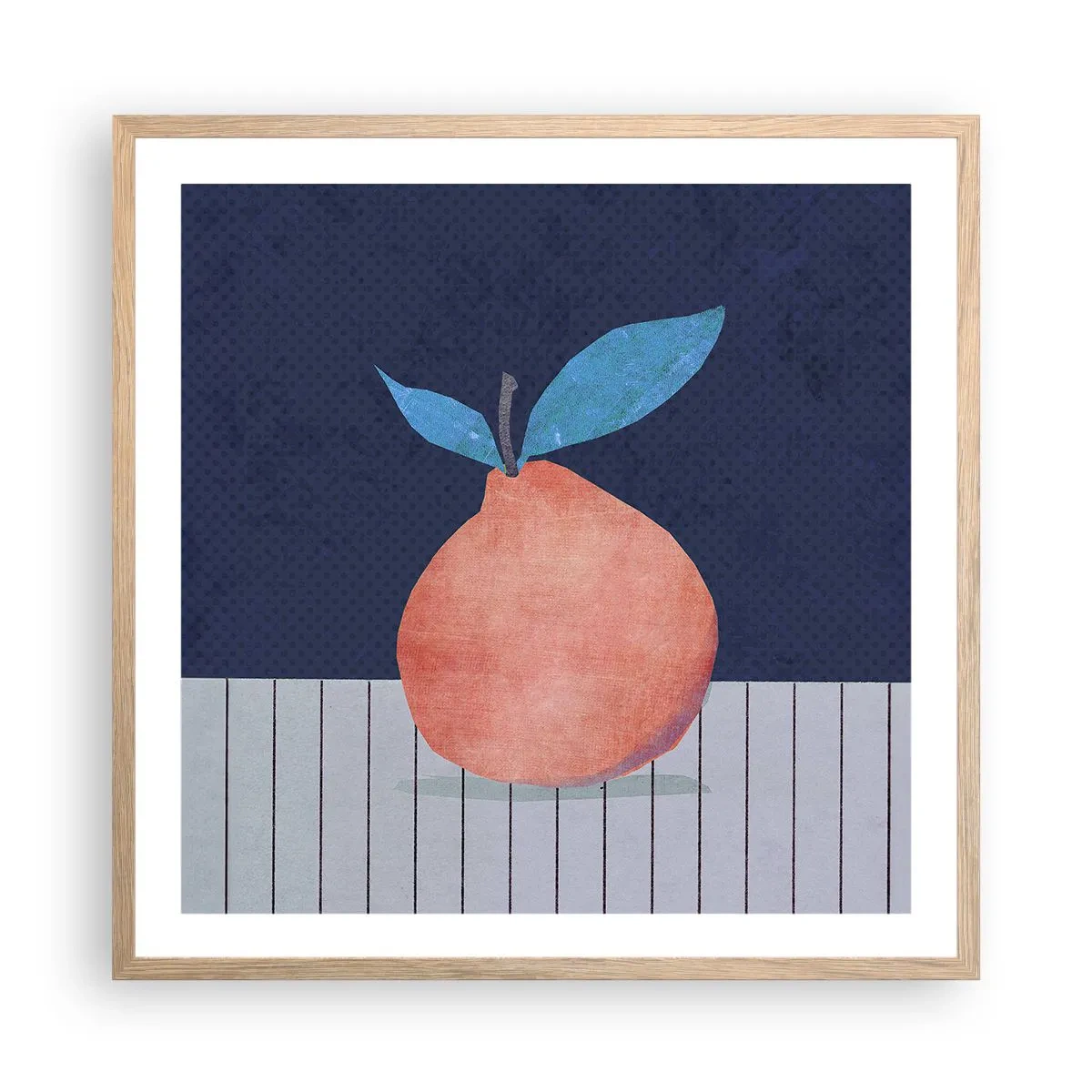 Een poster in een licht eiken lijst - Convexiteit en vlak - 60x60 cm