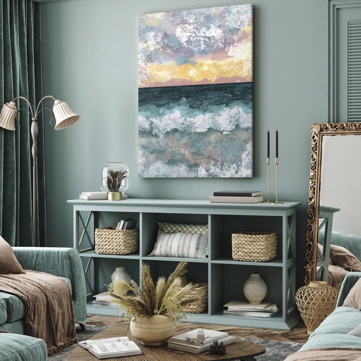 Schilderen op canvas - Water, licht, lucht - 45x80 cm