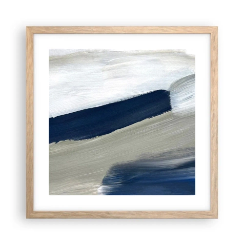 Een poster in een licht eiken lijst - Ontmoeting met witheid - 40x40 cm